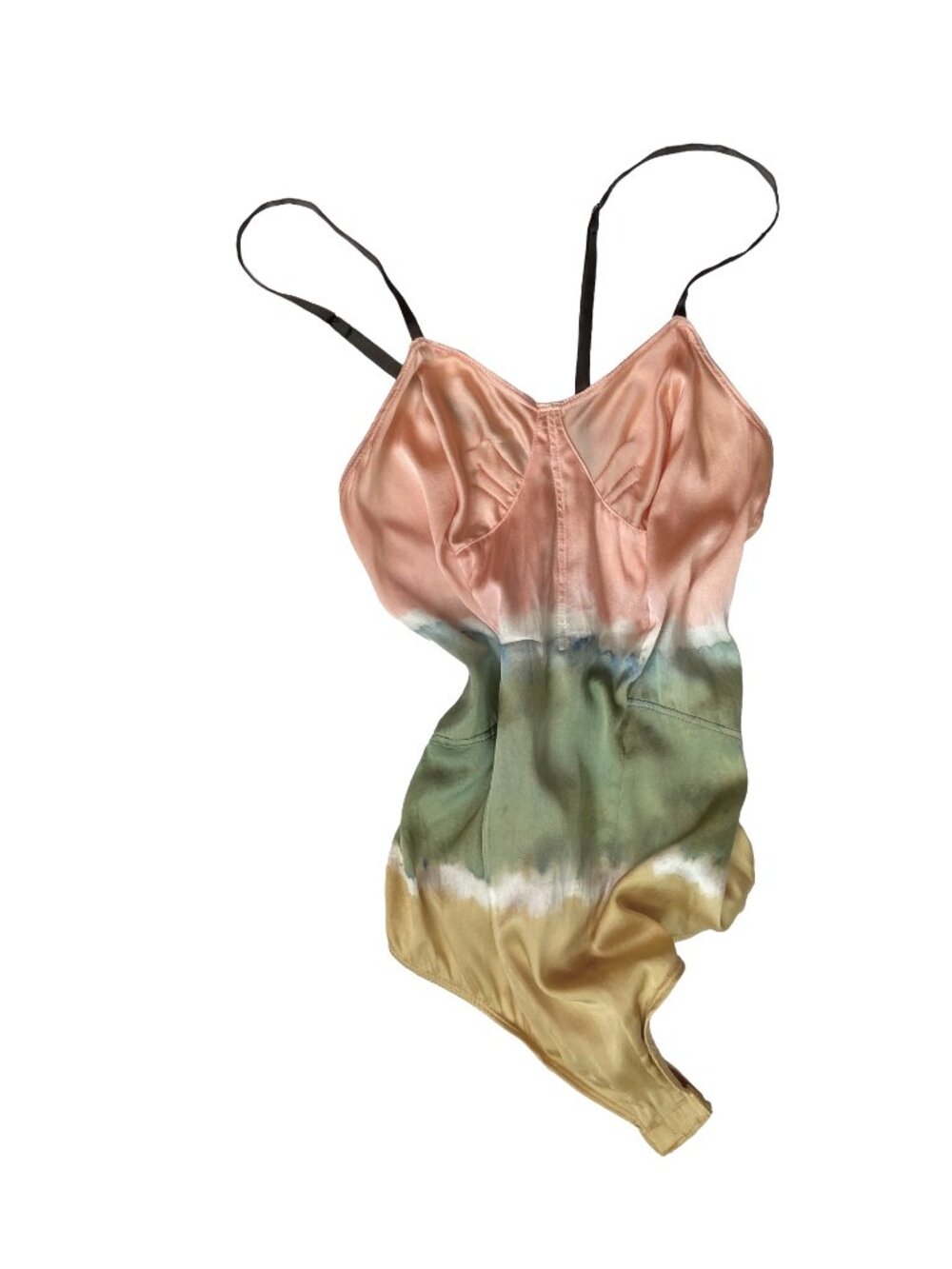 VIVIEN RAMSAY SILK TIE DYE BODYSUIT VINTAGE LINGERIE INSPIRED SMALL